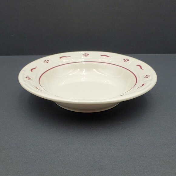 Longaberger Woven Traditions Red Rim Soup Bowls Paprika Rimmed Salad Pasta Bowls - Picture 8 of 8